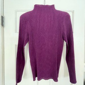 Issey Miyake Purple Mock Turtleneck Medium